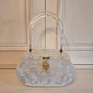 Rialto Ny MCM Lucite Purse Milky White & Clear